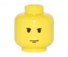 Minifigure, Head Black Upper Eyelids and Chin Dimple, Neutral Pattern