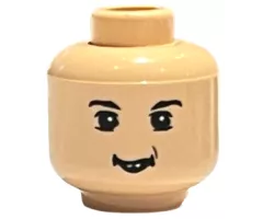 Minifigure, Head Male Eyebrows, White Pupils, and Toothed Grin Pattern (HP Neville)