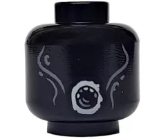 Minifigure, Head Alien with Light Bluish Gray Cheek Lines and Round Mouth Pattern (Dementor)