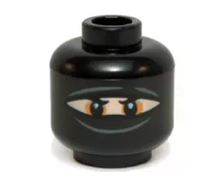 Minifigure, Head Balaclava with Eye Hole Narrow, Black Eyes and Eyebrows Pattern