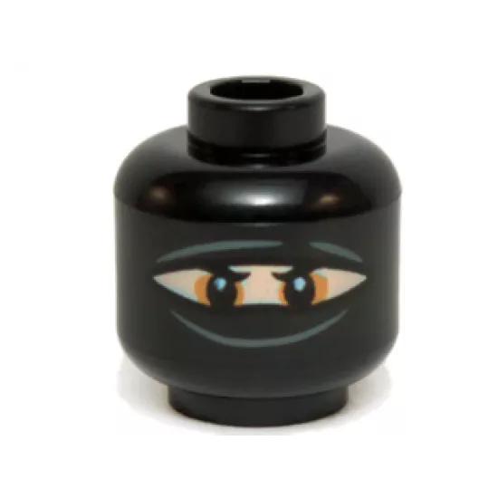 Minifigure, Head Balaclava with Eye Hole Narrow, Black Eyes and Eyebrows Pattern