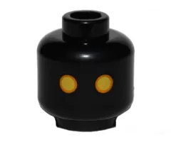 Minifigure, Head Alien with SW Jawa, Yellow Eyes with Orange Rim Pattern