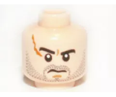 Minifigure, Head Male Large Scar and Stubble Pattern