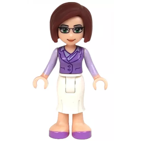 Friends Ms. Stevens, White Long Skirt, Medium Lavender Vest