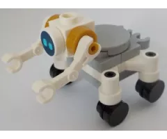 City Space Robot, Round Tiles as Wheels, Medium Azure Eyes