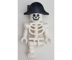 Skeleton - Standard Skull, Bent Arms Vertical Grip, Black Bicorne Hat, Single Leg