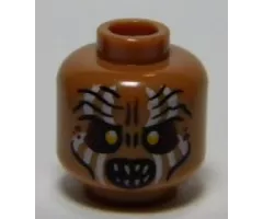 Minifigure, Head LotR Gundabad Orc White Painted Vertical Lines Pattern