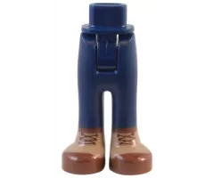 Mini Doll Hips and Trousers with Back Pockets with Dark Tan and Reddish Brown Boots with Laces Pattern - Thick Hinge