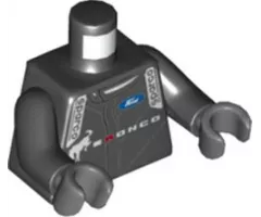 Torso Race Suit with Ford and Sparco Logos, 'BRONCO' and Horse Front and Back Pattern / Black Arms / Dark Bluish Gray Hands