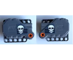 Pullback Motor 6 x 5 x 3 with White Skull and Black Stripes Pattern on Both Sides (Stickers) - Set 42106