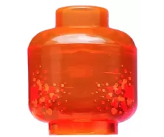 Minifigure, Head without Face with Red and Gold Spatter Pattern