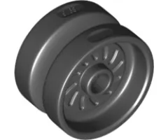 Wheel 18mm D. x 12mm with Axle Hole and Stud, Solid Brake Rotor Lines