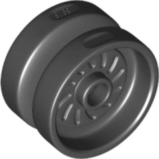 Wheel 18mm D. x 12mm with Axle Hole and Stud, Solid Brake Rotor Lines