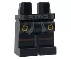 Hips and Legs with Dark Bluish Gray Sash and Dark Brown Belts with Gold Buckles and Dark Brown Rope Knee Wraps Pattern