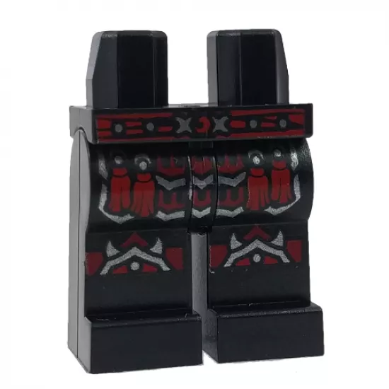Hips and Legs with Red Studded Belt, Tassels and Armor Pattern