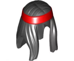 Minifigure, Hair Long with Red Headband Pattern