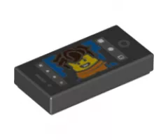 Tile 1 x 2 with Cell Phone / Smartphone Screen and Jay Walker Selfie Pattern