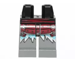 Hips and Dark Bluish Gray Legs with Dark Red Armor and Ice Spikes Pattern