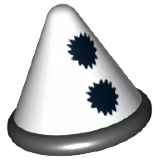 Minifigure, Headgear Hat, Cone with Black Band and Pom Poms Pattern