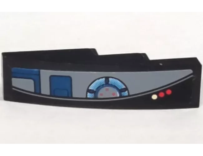 Slope, Curved 4 x 1 with Buttons and Controls Pattern Model Right (Sticker) - Set 8095
