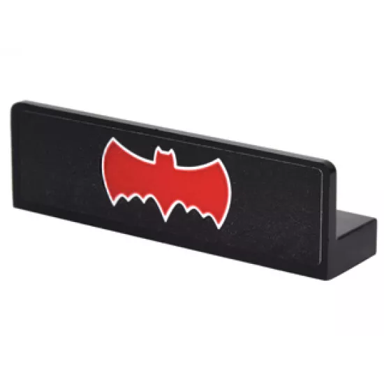 Panel 1 x 4 x 1 with Red Bat Symbol with White Outline Pattern (Sticker) - Set 76052