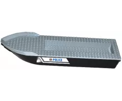 Boat Hull Unitary 41 x 12 x 5 with Light Bluish Gray Top with 'POLICE' and Copper Badge Pattern on Both Sides (Stickers) - Set 60129
