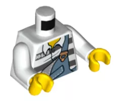 Torso Town Prisoner Torn Overalls over Prison Stripes Pattern / White Arms / Yellow Hands