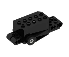 Motor, Non-Electric Pullback 9 x 4 x 2 1/3 with Black Base, White Axle Holes, Studs on Front Top Surface