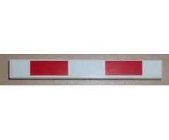 Tile 1 x 8 with Red and White Crossbar 2 Red Stripes Pattern (Sticker) - Set 7936