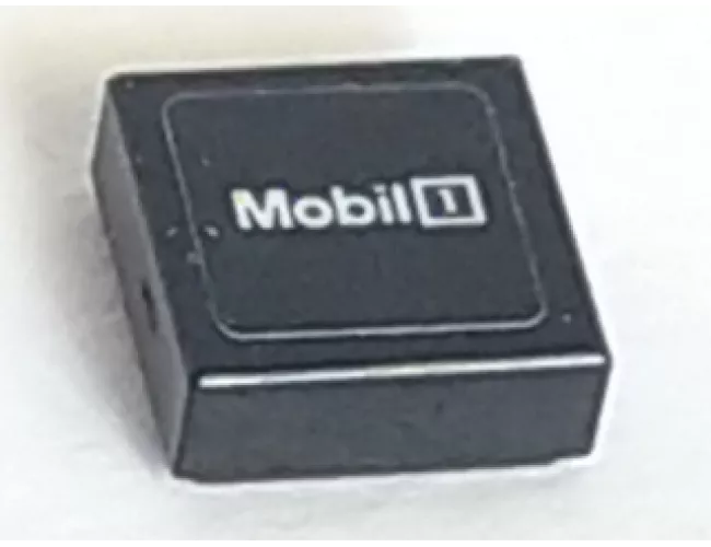 Tile 1 x 1 with 'Mobil 1' with White 'o' on Black Background Pattern (Sticker) - Set 75887