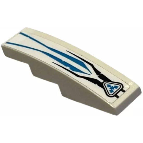 Slope, Curved 4 x 1 with Black and Dark Azure Stripes and Triangle Logo Pattern (Sticker) - Set 70639