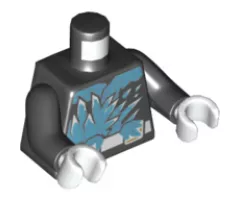 Torso Ninja Robe with White Belt and Spinjitzu Ice Burst Pattern / Black Arms / White Hands