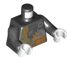Torso Ninjago Chains and Belts with Claw Marks Pattern / Black Arm Left / Pearl Dark Gray Arm Right / White Hands