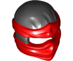 Minifigure, Headgear Ninjago Wrap Type 2 with Red Wraps and Knot Pattern