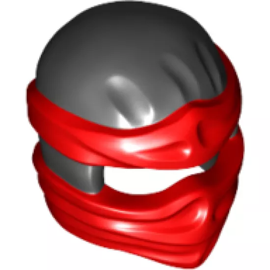 Minifigure, Headgear Ninjago Wrap Type 2 with Red Wraps and Knot Pattern