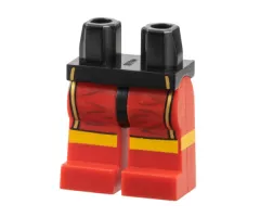 Hips and Red Legs with Boxing Trunks with Gold Piping Pattern
