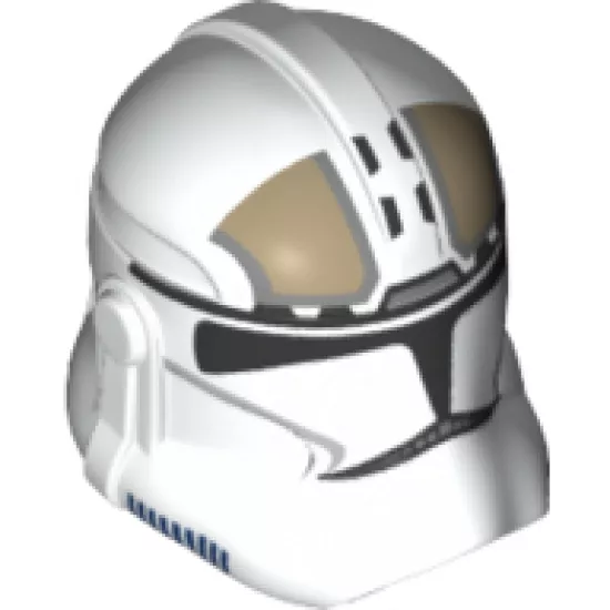 Minifigure, Headgear Helmet SW Clone Trooper with Gold Gunner Pattern