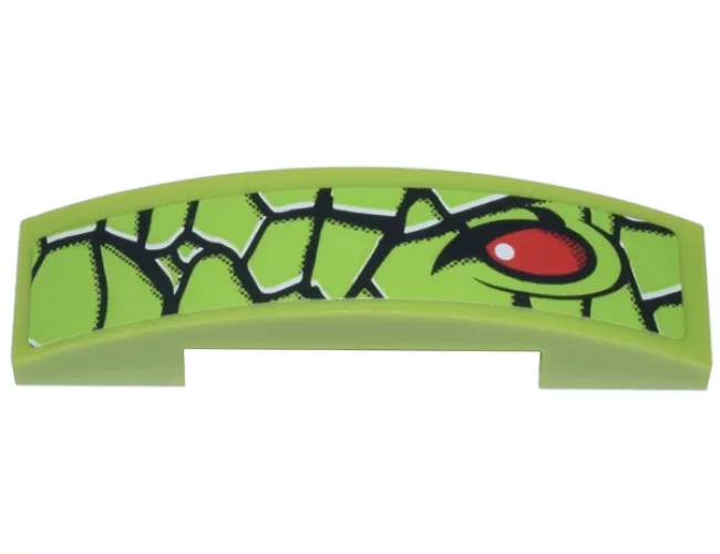 Slope, Curved 4 x 1 Double with Snake Skin and Red Eye Pattern Model Right Side (Sticker) - Set 9095