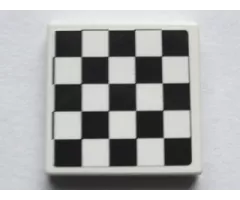 Tile 2 x 2 with Checkered Pattern with Thin Black Border (Sticker) - Set 75913