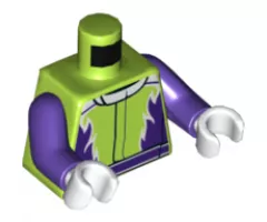 Torso Jacket with Dark Purple Flames and Belt Pattern / Dark Purple Arms / White Hands