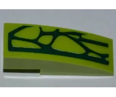 Slope, Curved 3 x 1 with 7 Lime Scales Pattern Model Right Side (Sticker) - Set 9558