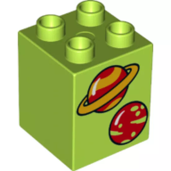 Duplo, Brick 2 x 2 x 2 with 2 Planets Pattern