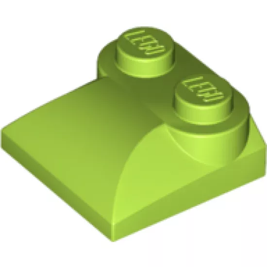Slope, Curved 2 x 2 x 2/3 with Two Studs and Curved Sides