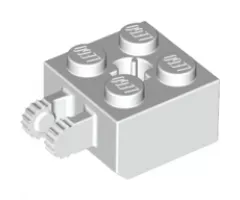 Hinge Brick 2 x 2 Locking with 2 Fingers Vertical and Axle Hole, 9 Teeth