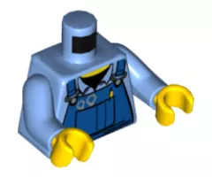 Torso Mechanic Shirt with Blue Overalls, Tools in Pocket Pattern / Medium Blue Arms / Yellow Hands