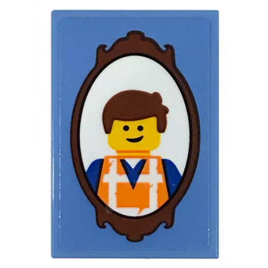 Tile 2 x 3 with Framed Emmet Picture Pattern (Sticker) - Set 70831