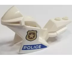 Riding Cycle Motorcycle Fairing, Racing (Sport) Bike with Gold Badge and 'POLICE' on Blue Stripe Pattern on Both Sides (Stickers) - Sets 60208 / 60210 / 60233