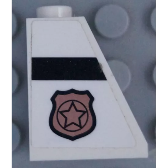 Slope 65 2 x 1 x 2 with Police Badge with Star Logo and Black Stripe Pattern Model Right Side (Sticker) - Set 60131