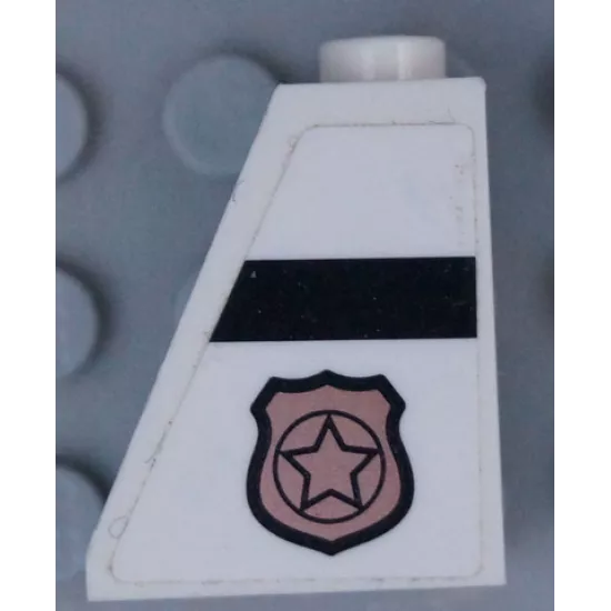 Slope 65 2 x 1 x 2 with Police Badge with Star Logo and Black Stripe Pattern Model Left Side (Sticker) - Set 60131