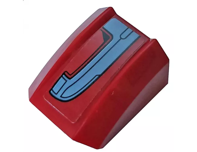 Slope, Curved 2 x 2 Lip with Dark Bluish Gray Armor Plate Pattern Model Right Side (Sticker) - Set 76104